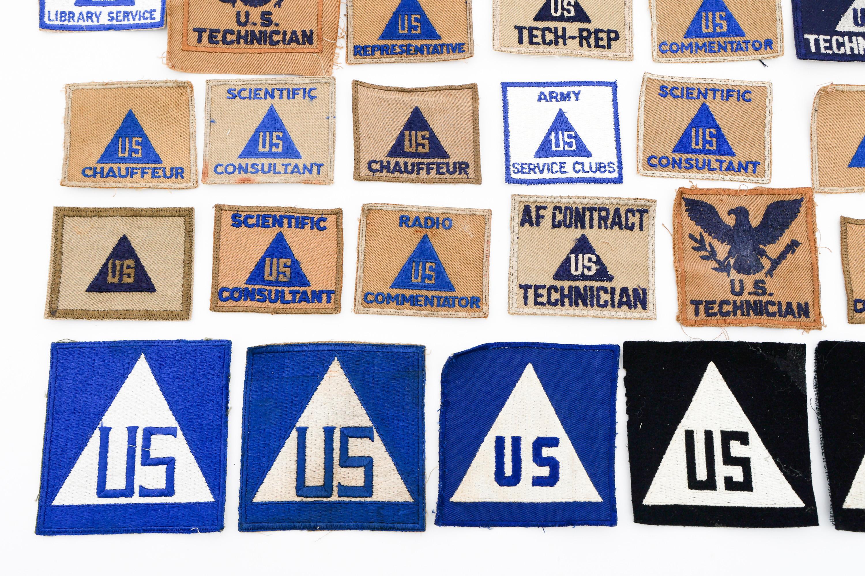 WWII US ARMY CIVILIAN CONTRACTOR PATCHES