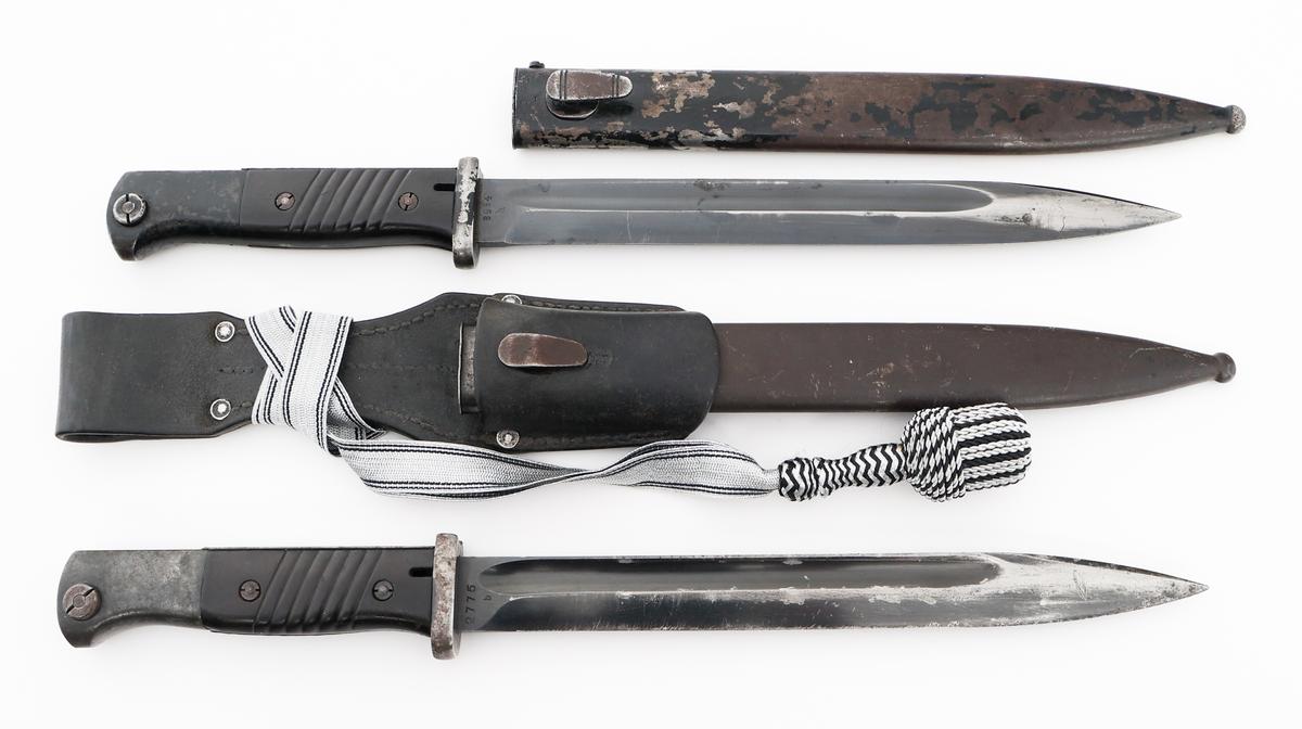 WWII GERMAN K98 COMBAT BAYONETS WITH SCABBARDS