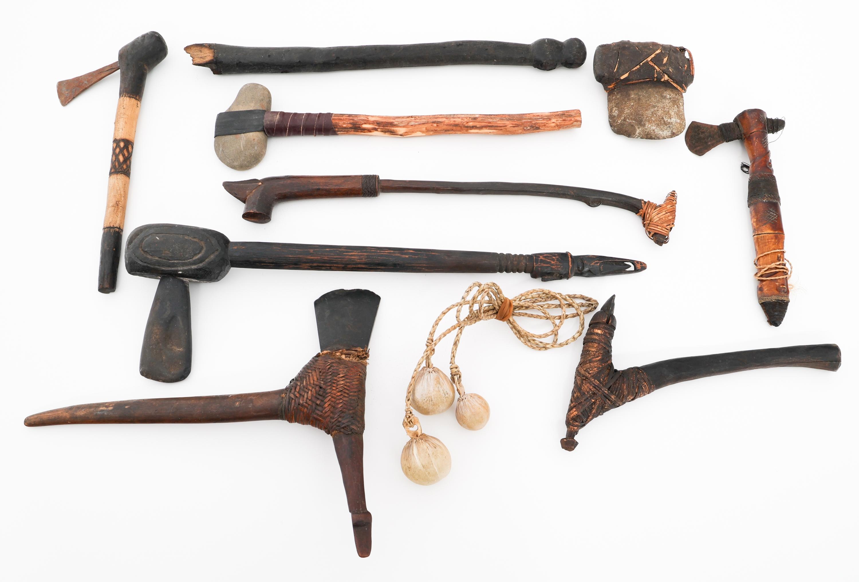 SOUTHEAST ASIAN & TRIBAL HATCHETS, AXES & BOLAS