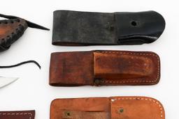 STAG HORN HUNTING KNIVES & LEATHER SHEATHS