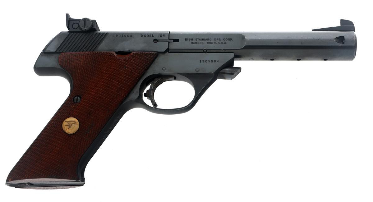 HIGH STANDARD MODEL 104 .22 LR CAL TARGET PISTOL