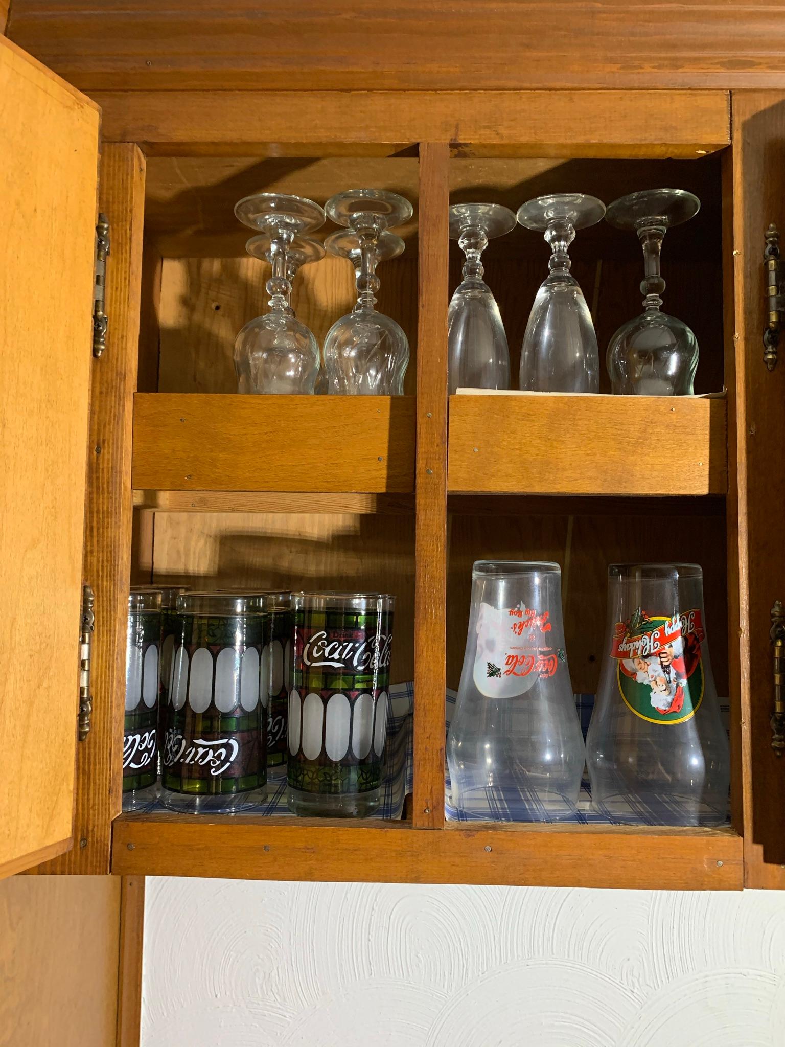 Kitchen Clean Out of Cabinets, Drawers and Island - Coca -Cola Glasses, Corelle, Pyrex China & More