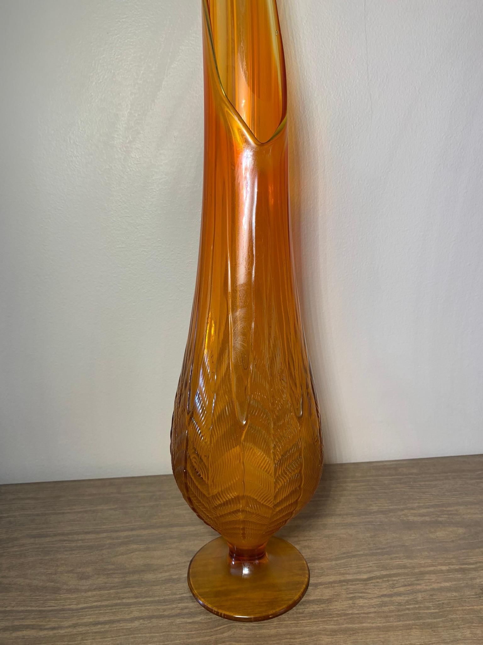 Flame Orange Swung Vase- Manufacture Unknown