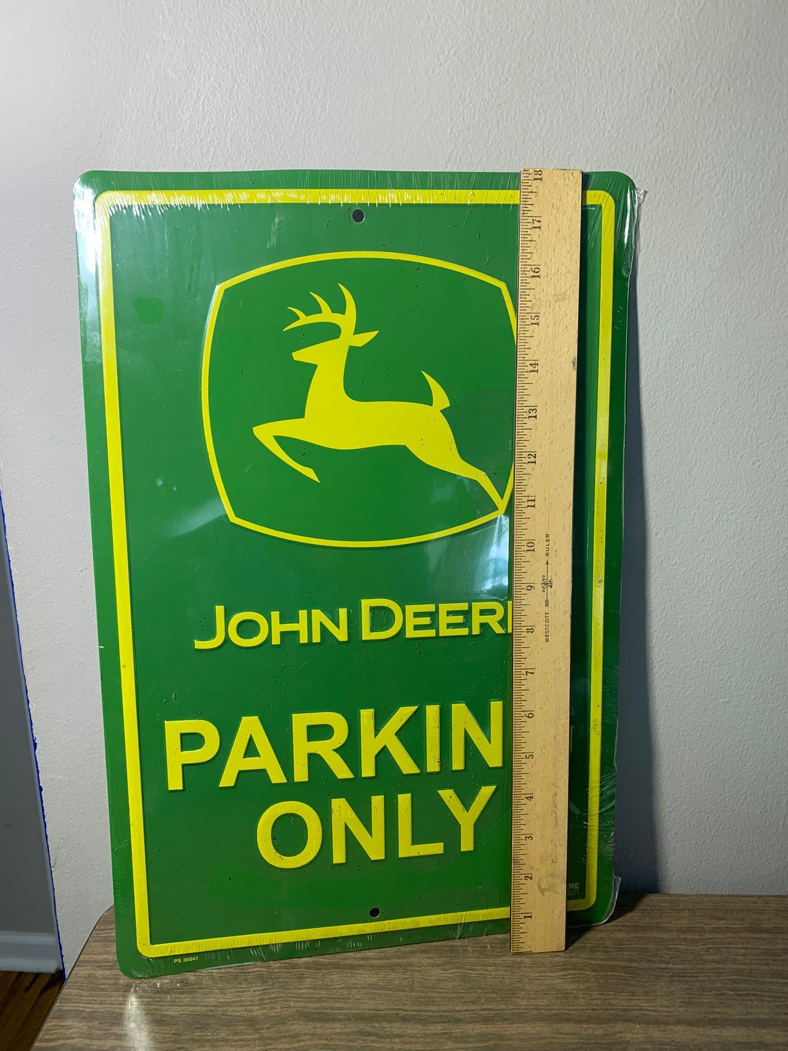 John Deere Signs, Lights, Match Holder, Tin & Thermometer