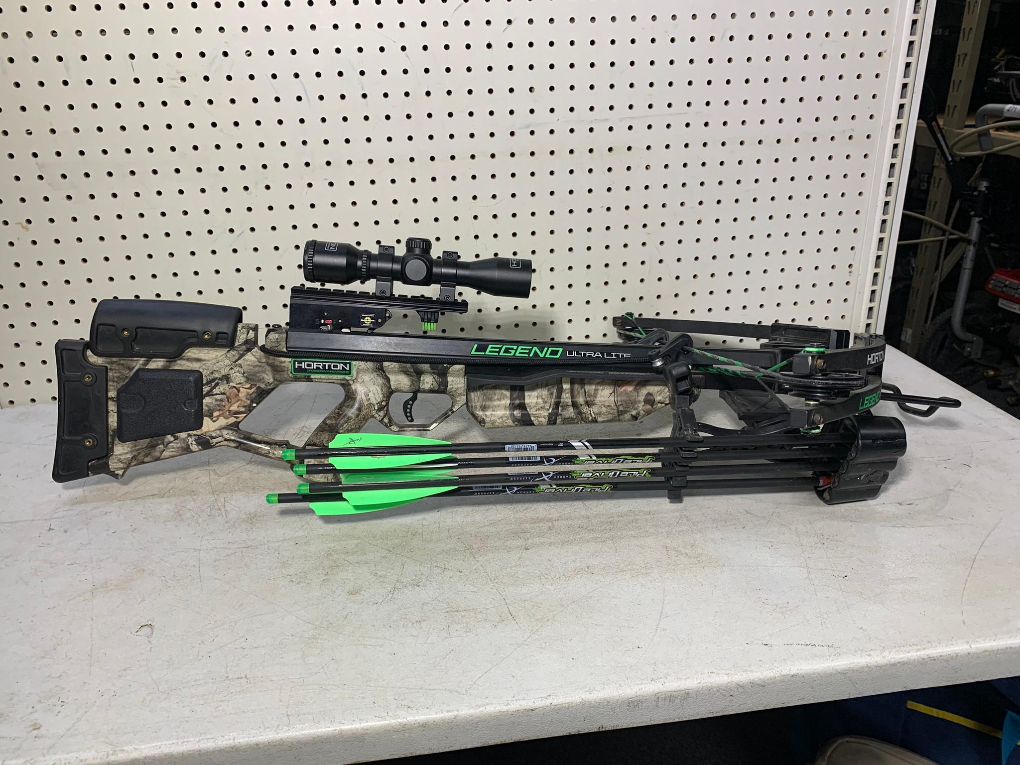 Horton Legend Ultra Lite Crossbow with Horton Scope and Arrow Accessories and Soft Case