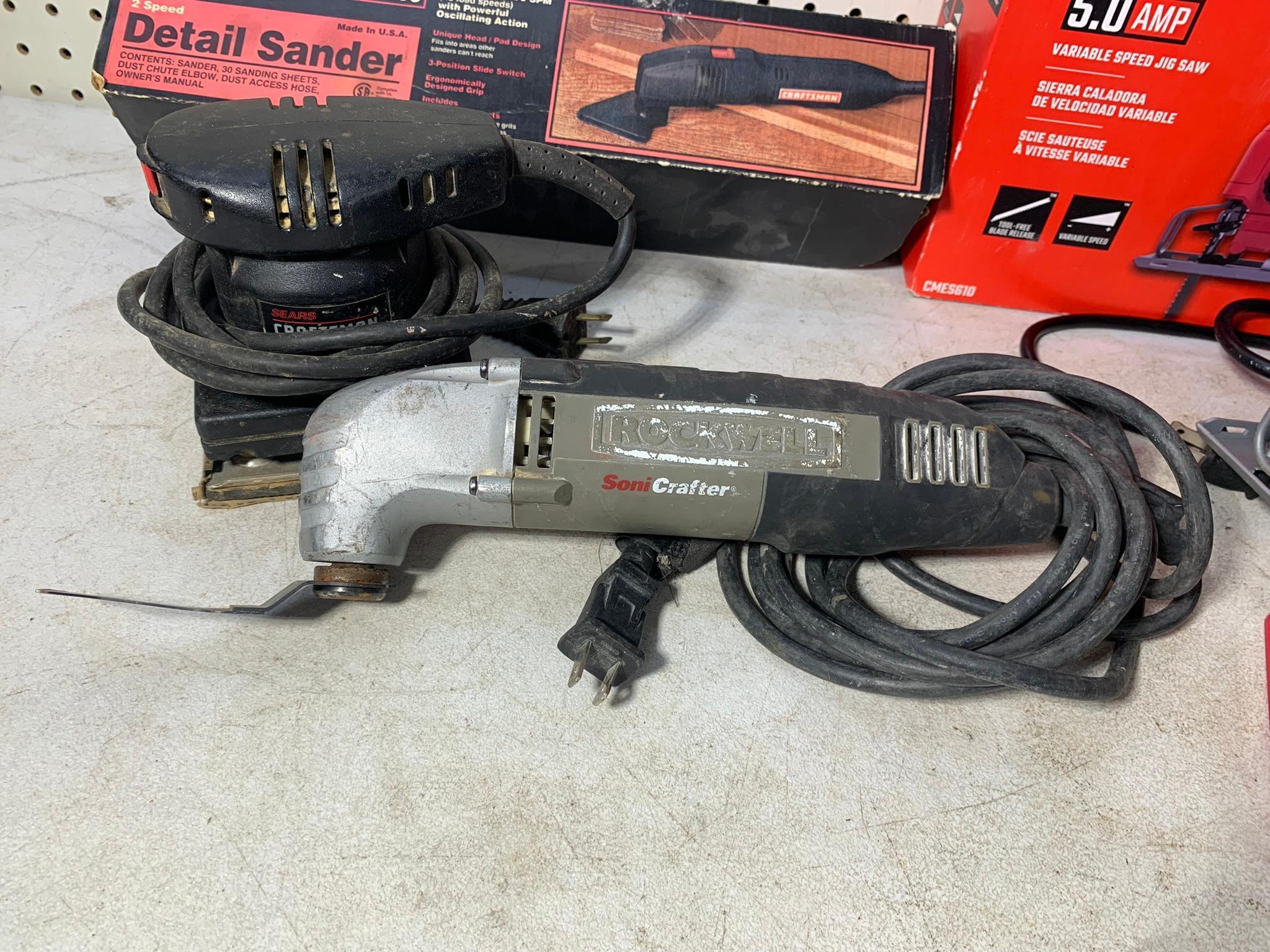 Craftsman Sander, Rockwell Oscillating Saw, Craftsman Jig Saw, & Craftsman Detail Sander