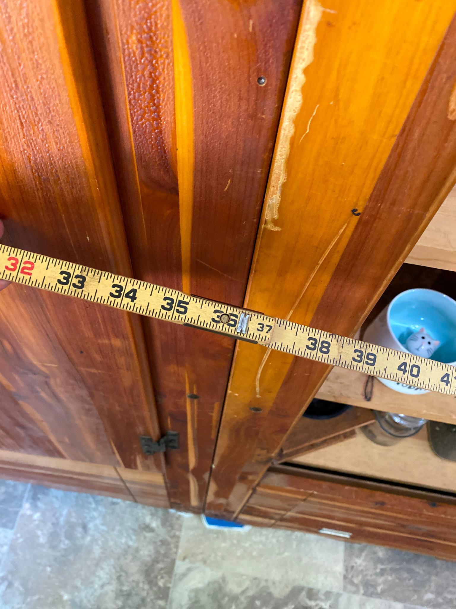 Two Cedar Cabinets, Two Clocks, Primitives , Ceramics