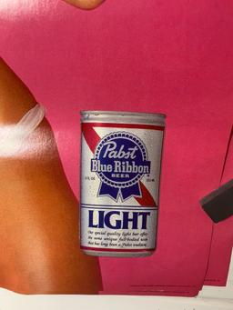 Six Pabst Blue Ribbon Light Advertising Posters ca. 1984