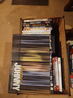 Assorted DVDs and Small DVD Player