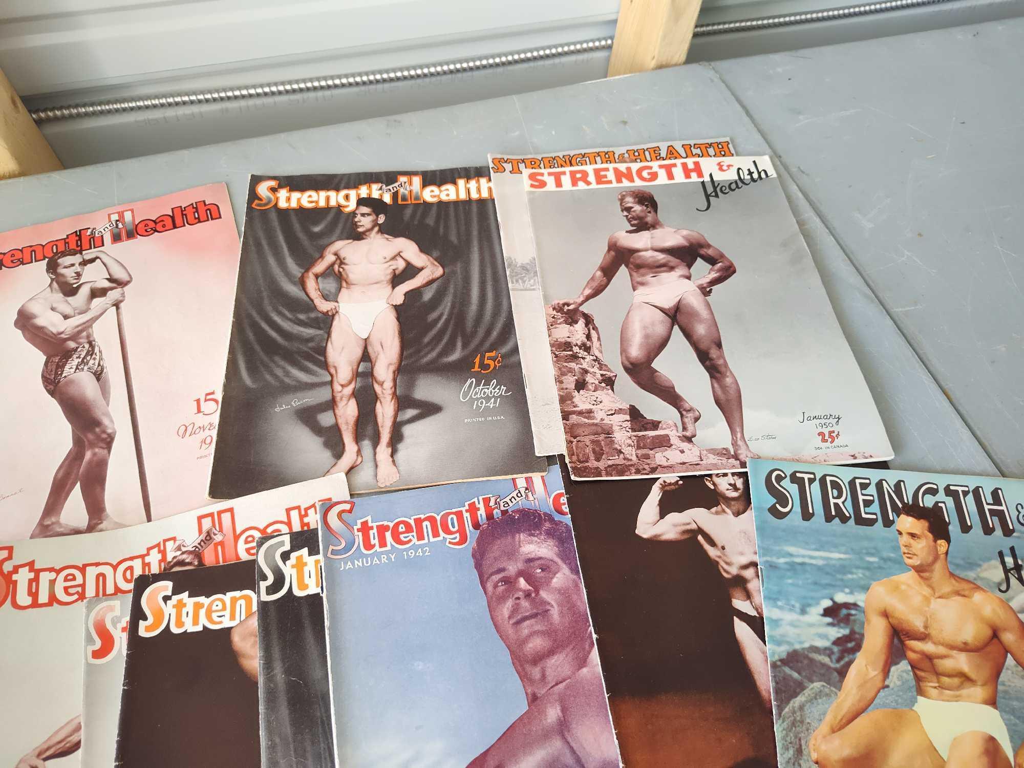 Early Sports Magazines Strength & Health 1940s to1960s