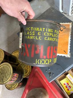 old ammo boxes - metal ammo storage box - shop cart