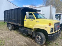 1992 GMC 6500 Topkick, 20yd full hydraulic container dump truck.