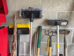 yard tools and brushes