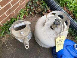 propane tank - vacuum pump - water can