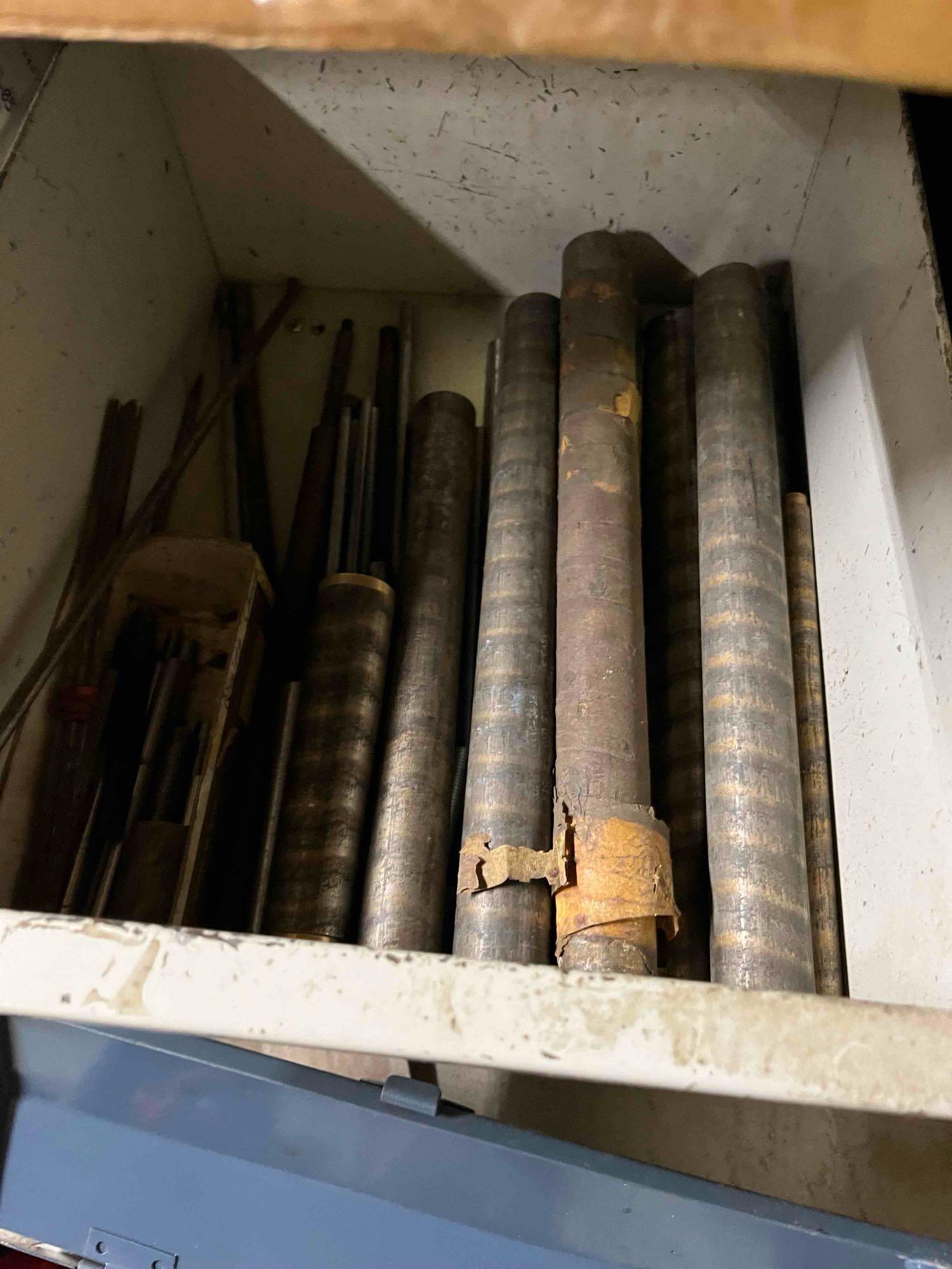 Steel Stock, Brass Dowels, Contents Only Of Cabinet