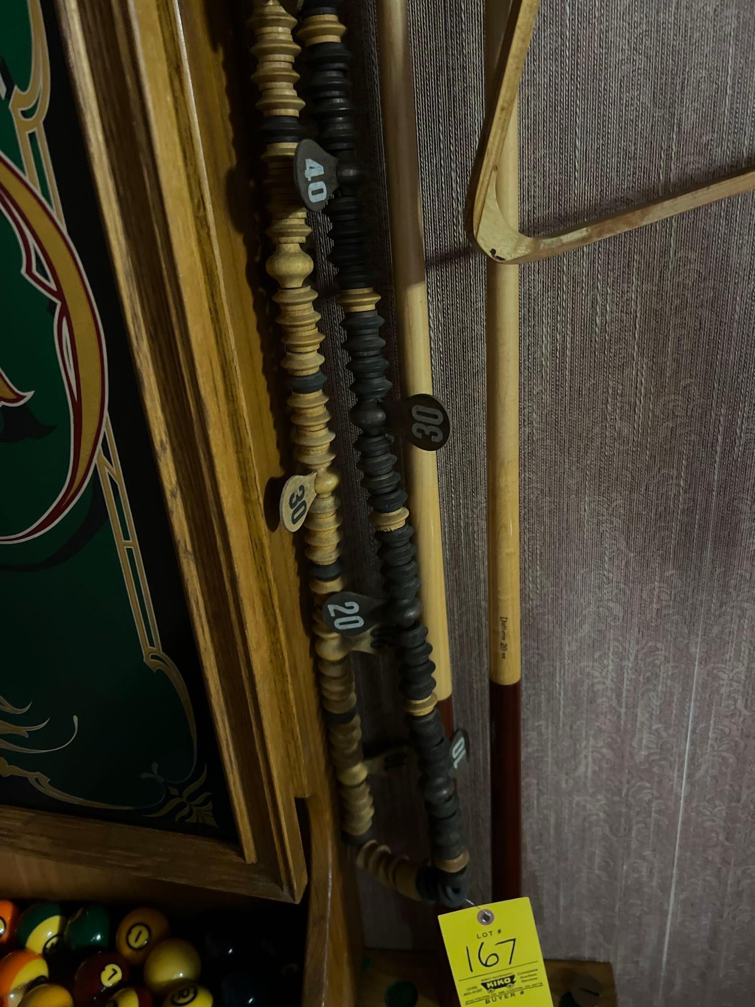 Brunswick Pool Table, Billiards Rack with Accessories