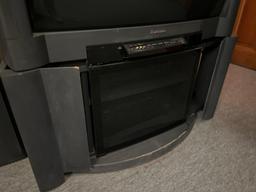 Mitsubishi TV, DVD Player, Speakers, Records