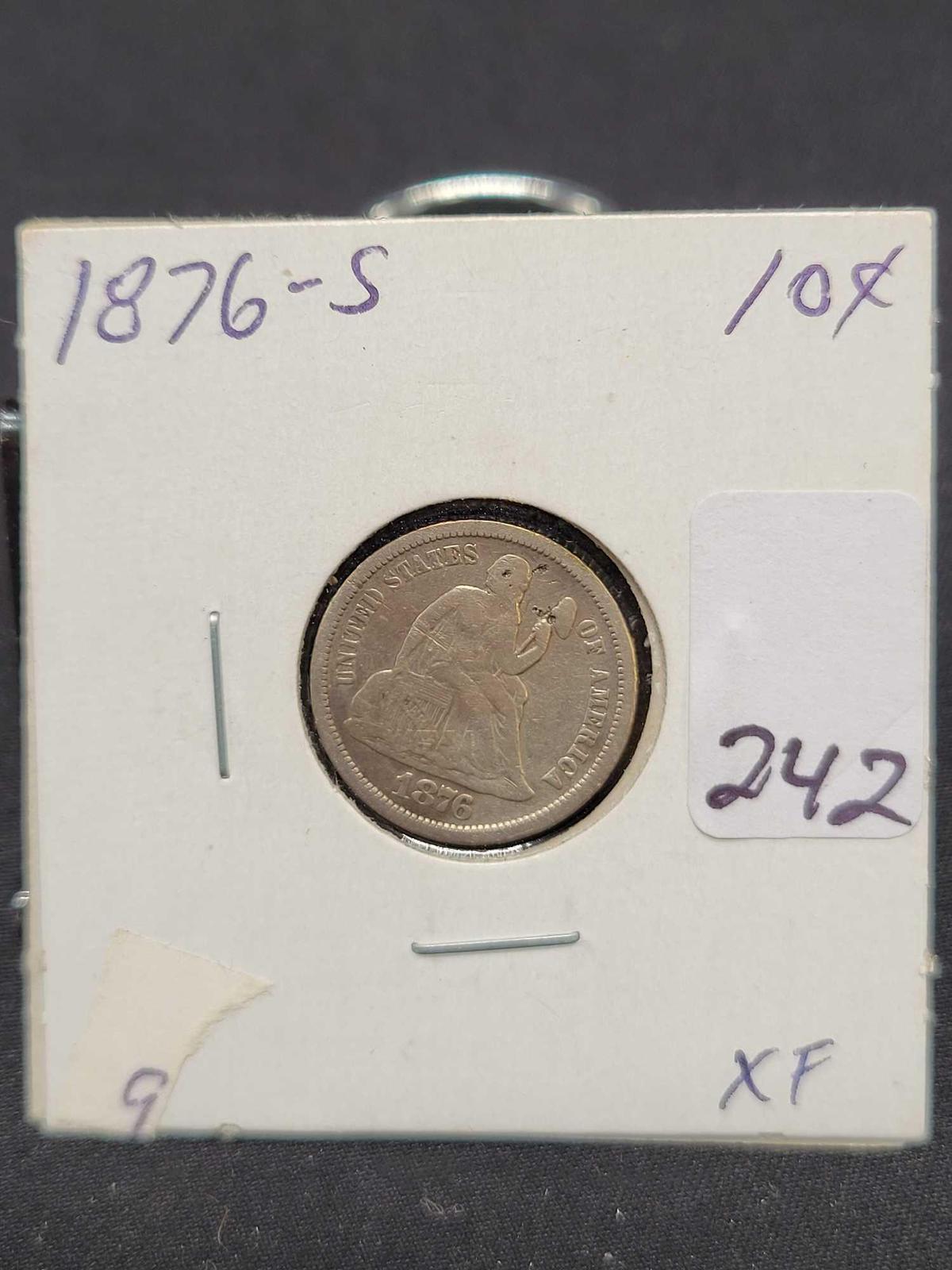 1876 Seated Dime