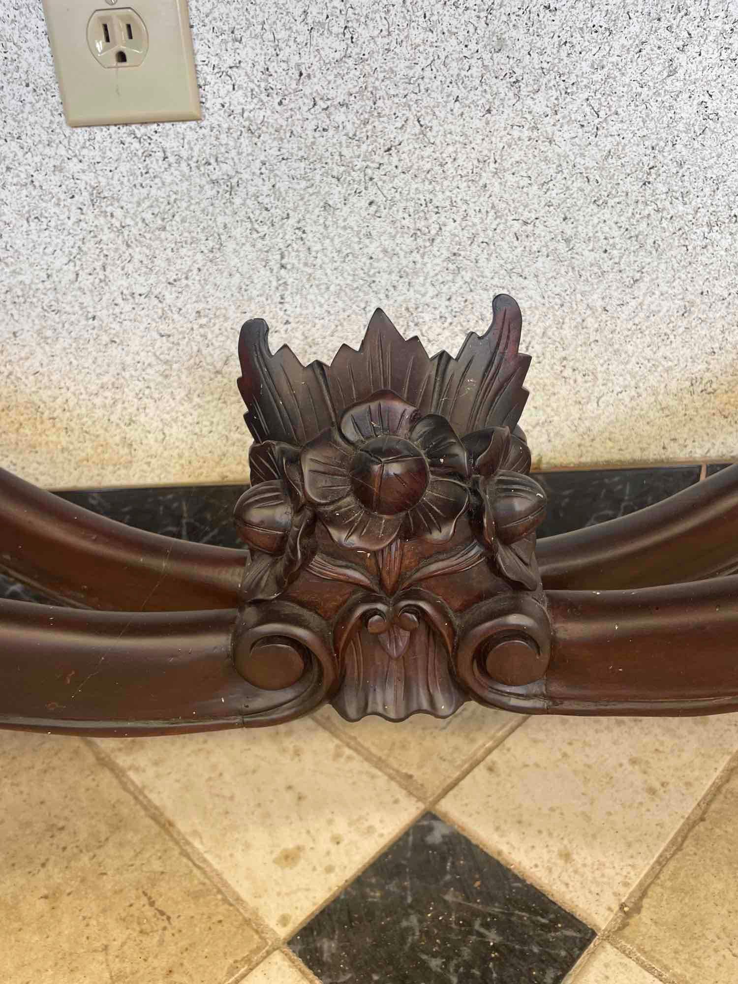 1930?s Carved Mahogany Console Table and Mirror