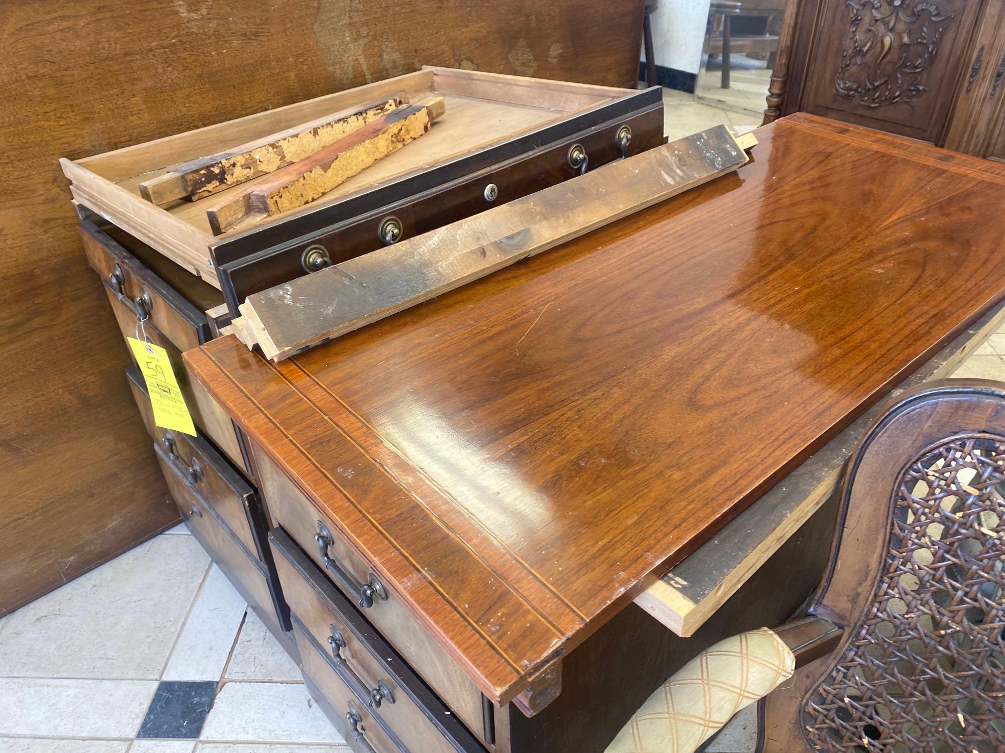 Early Desk with Drawers and Top in Pieces