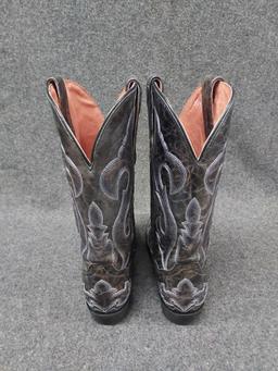 Mens Size 9 Dan Pose Leather Cowboy Boots