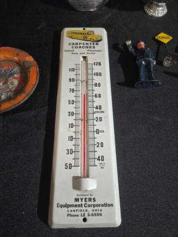 Advertising Items inc. Ash trays, Thermometers, Playing Cards, School Items,