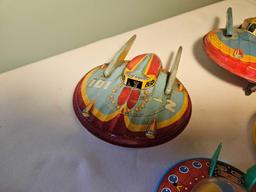 Assortment of Tin Litho Spaceships - Modern Toys, SFA