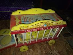 Fisher Price Wooden Circus Wagon Toy