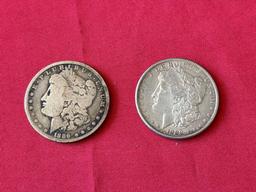 (2) 1889 Silver Dollar Coins