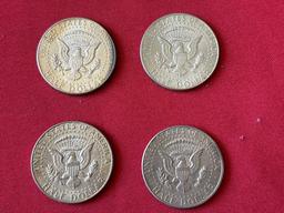 (4) 1964 Silver Half Dollar Coins