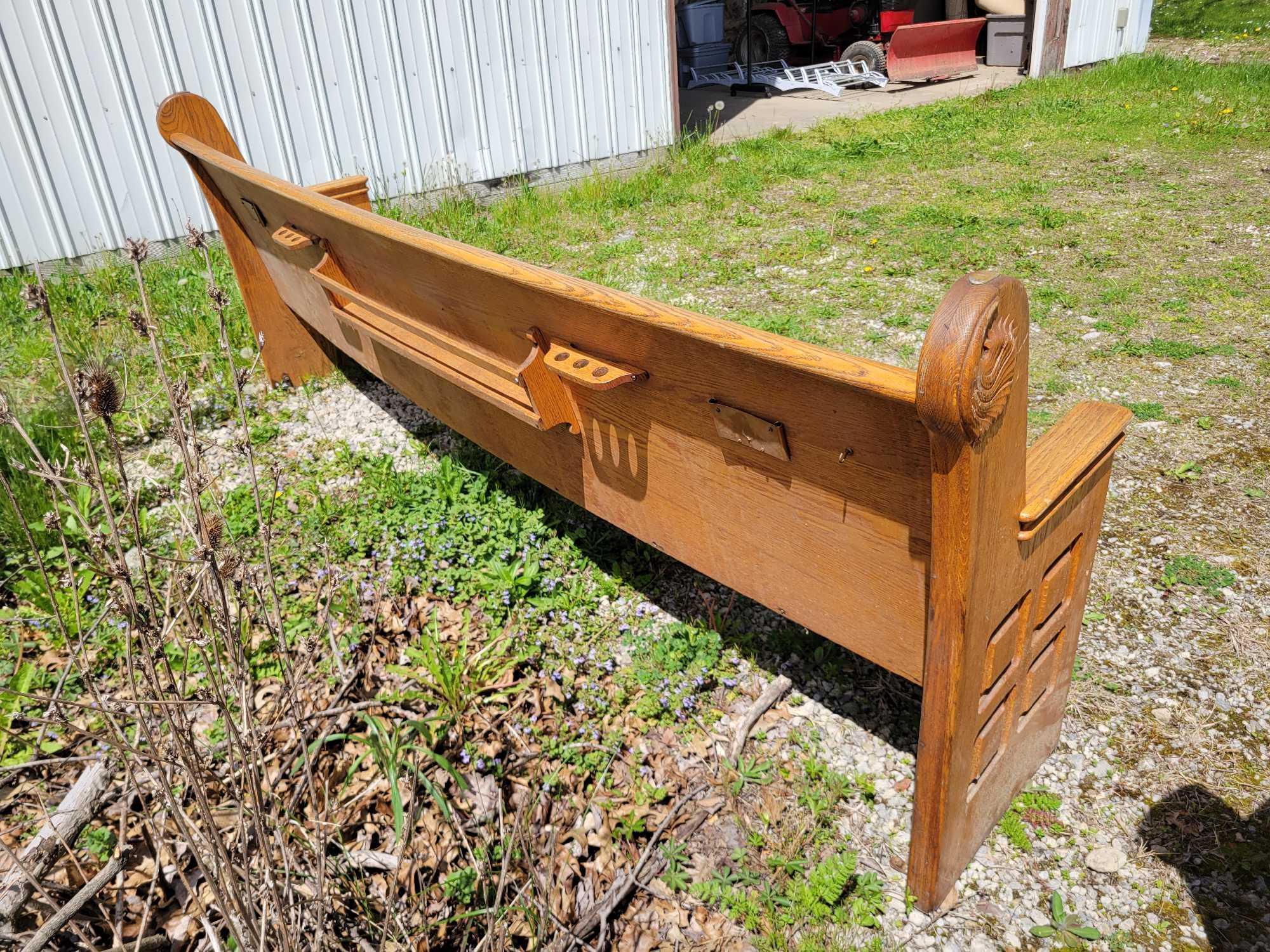 Oak Church pews 8ft bid x 2