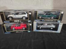 4 Welly 1/18 Scale Diecast Cars