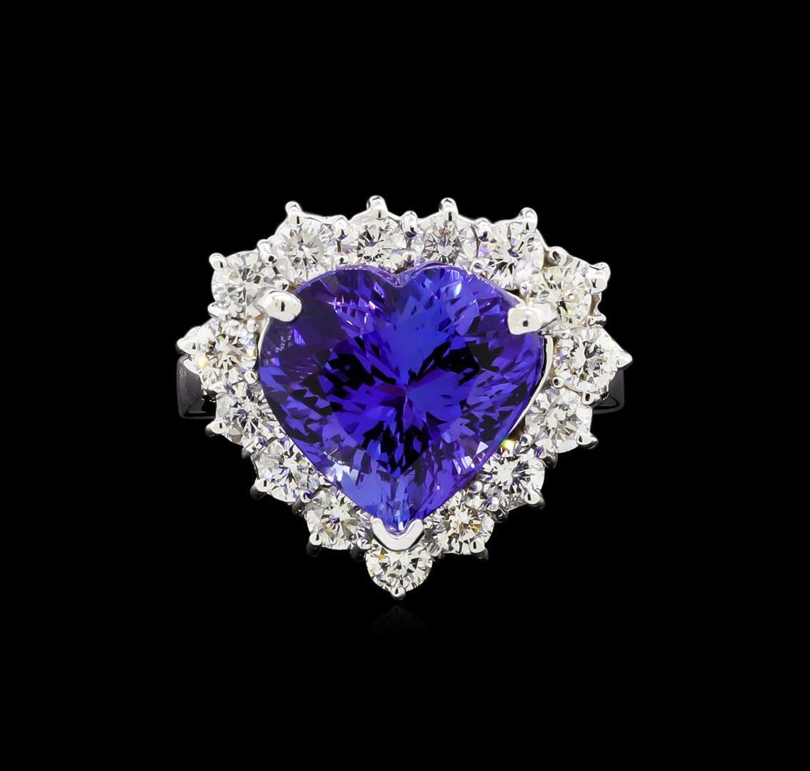 8.00 ctw Tanzanite and Diamond Ring - 14KT White Gold