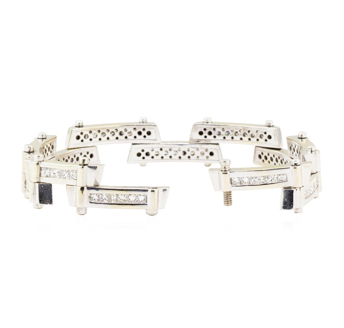 7.75 ctw Diamond Staggered Bar Bracelet - 18KT White Gold