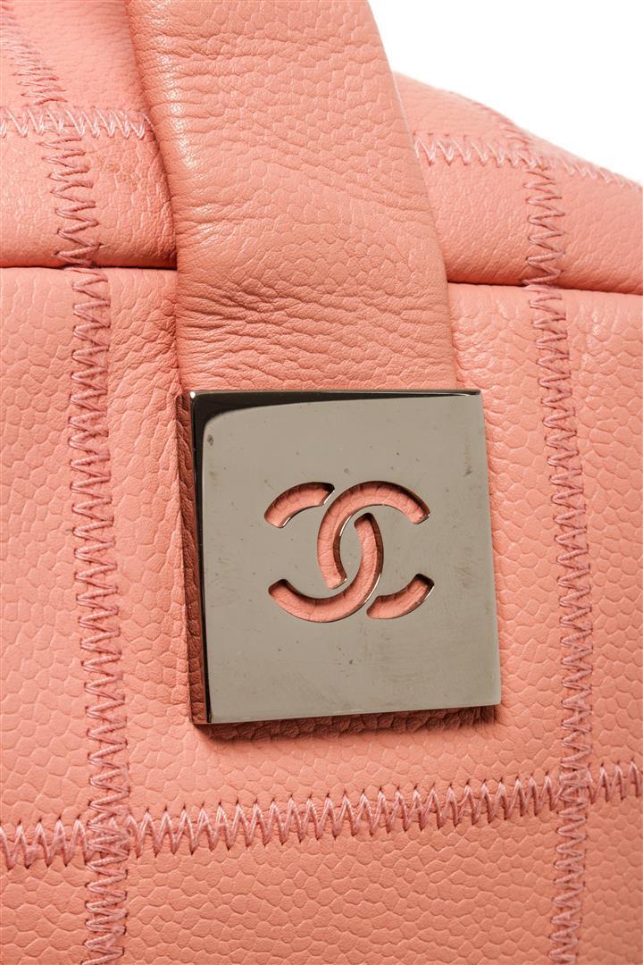 Chanel Pink Leather Chocolate Bar Shoulder Bag