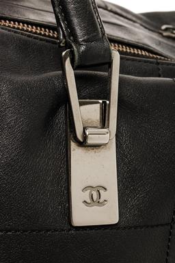 Chanel Black Leather Chocolate Bar Handbag