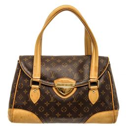 Louis Vuitton Brown Monogram Canvas Leather Beverly GM Shoulder Bag