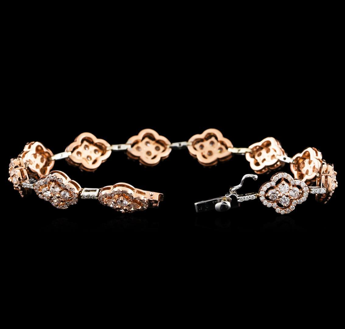 4.39 ctw Diamond Bracelet - 14KT Rose and White Gold