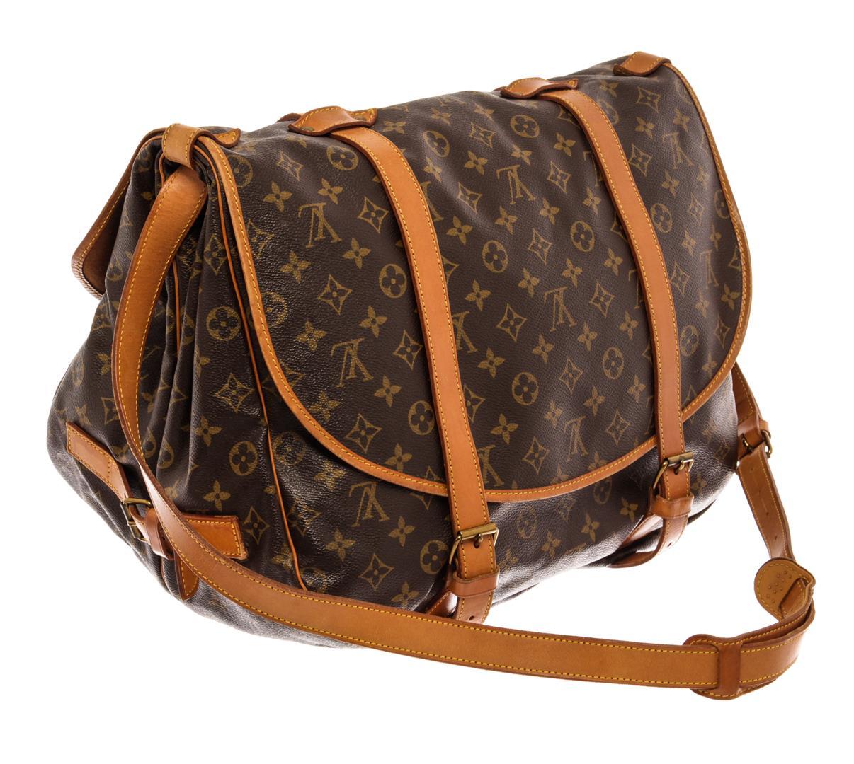 Louis Vuitton Brown Monogram Canvas Leather Saumur 43 Messenger Bag