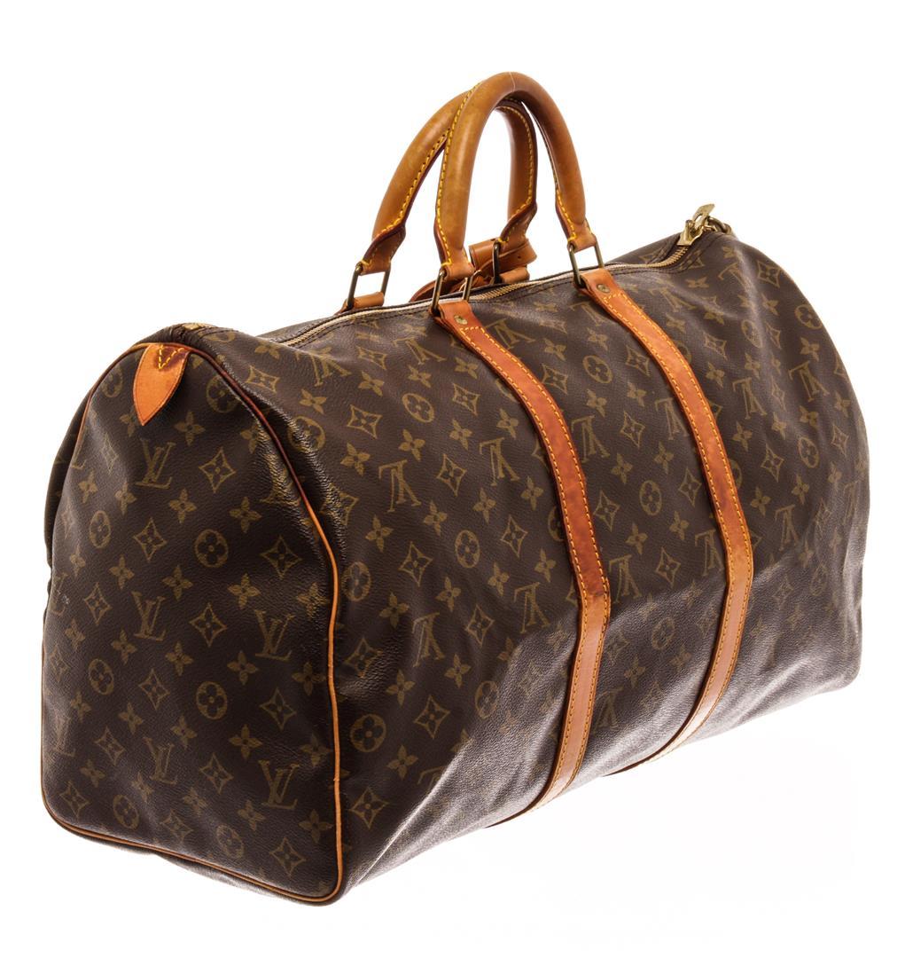 Louis Vuitton Brown Monogram Canvas Keepall 50 Travel Bag