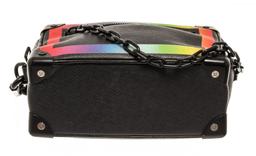 Louis Vuitton Mini Black Rainbow Taiga Leather Soft trunk Shoulder Bag