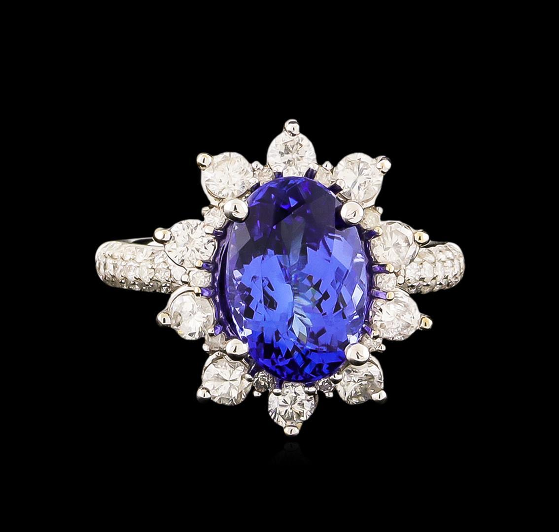 14KT White Gold 3.69 ctw Tanzanite and Diamond Ring