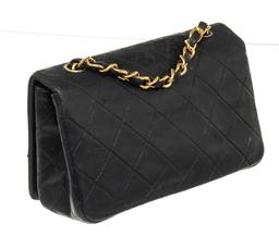 Chanel Black Leather Mini Full Flap Shoulder Bag