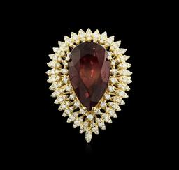 14KT Yellow Gold 15.72 ctw Ruby and Diamond Ring