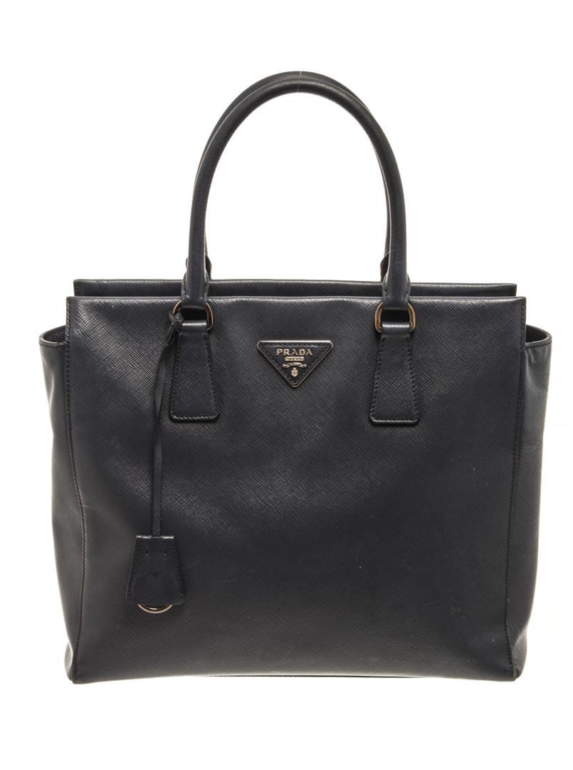 Prada Black Saffiano 2 Way Tote Bag