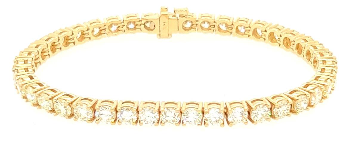 12.34 ctw Diamond Tennis Bracelet - 14KT Yellow Gold