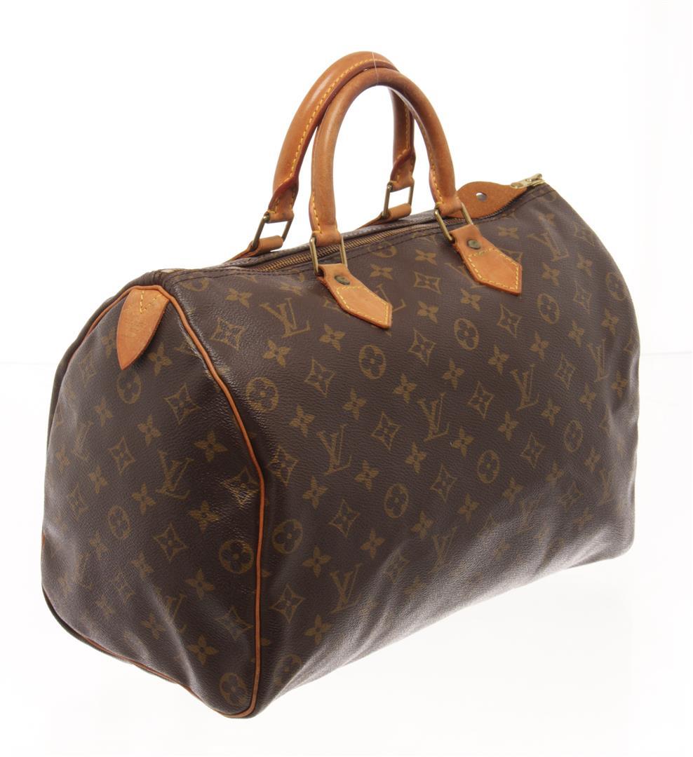 Louis Vuitton Brown Monogram Canvas Speedy 35 Satchel Bag