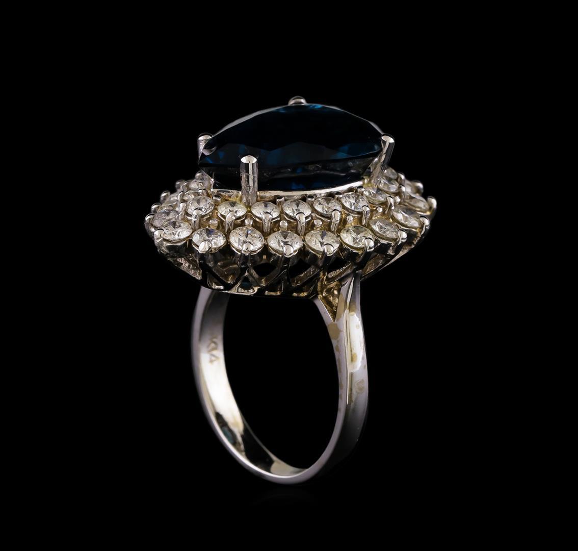 14KT White Gold 12.42 ctw Topaz and Diamond Ring