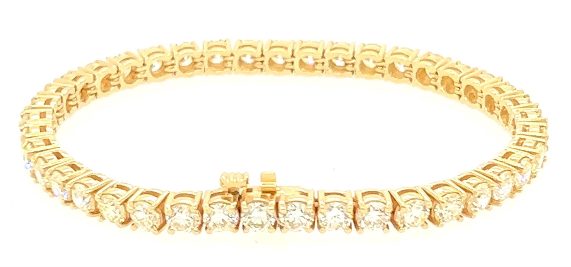 11.53 ctw Diamond Tennis Bracelet - 14KT Yellow Gold