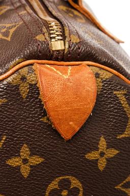 Louis Vuitton Brown Monogram Leather Speedy 30 Satchel Bag